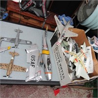 Assembled plane models.