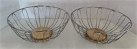 (Set of 2) Wire Fruit Bowls