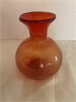 Art Glass Vase - Orange