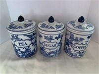 (3-Piece) Canister Set - Tea / Sugar / Coffee