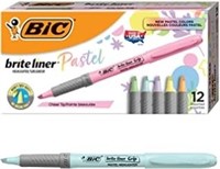 BIC Brite Liner Grip Pastel Highlighters, Ink