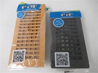 Lot of (2) Floor Registers: (1) 4" x 10" Wood