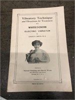 Vintage 1917 White Cross Electric Vibrator Manual