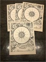 1984 Zodiac Horoscope Coloring Sheet Pads Lot