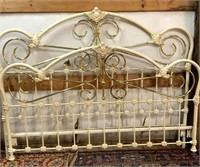 Queen size cast iron bed with rails