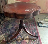 Mahogany leather top table