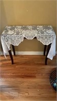 Entryway Table & Lace Runner
