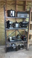 Shelf FULL of Miscellaneous Kitchen Cookware!