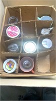 Box of jars and fire king cups