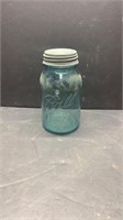 #8 Blue quart jar with Zinc lid