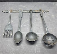 Cast iron wall hanger and spoons