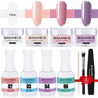 Wakaniya Dip Powder Nail Kit,4 Colors Pink Clear