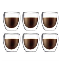 Pavina Double Wall Small Glass, 8-Ounce, Pay 4 Get