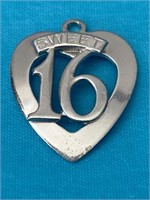 Sterling Silver Sweet 16 Pendant 1.80 Grams
