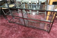 Glass & Chrome Shelf / Stand 55 1/4" x 26 1/2" h