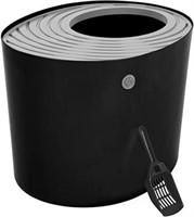 IRIS Top Entry Cat Litter Box, Black/Light Gray