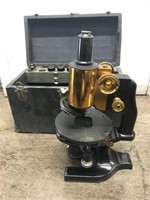 Vintage 1940s 1950s Microscope in Original Box