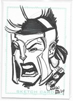 Marvel Ares Hand Drawn Sketch card by Caanan