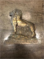 Vintage 1950s Lion Brass Bank Decorative