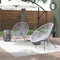 Sharlene Oval Patio Chair (Set of 2) White