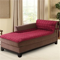 Quilted  Box Cushion Chaise Lounge Slipcover
