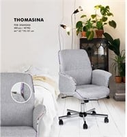 Office/Height Adjustable Chair, Grey Fabric