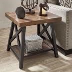 Brown End Table With Shelf