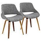 Upholstered Dining Chairs in Walnut/gray (Set of 2