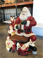 Santa 3-sided decoration, 42"w x 22"d x 57.5"h,