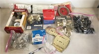 assorted hardware: lock sets, light fixture,