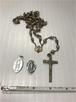Rosary and 2 other pendants