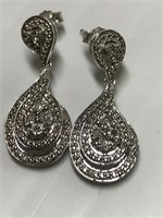 Pair of Earrings-Super Sparkly! Marked 925