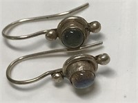 Pair of Earrings-Marked 925 with Blue Stones