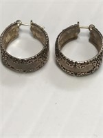 Pair of Silver Wide Hoop Earrings - 925