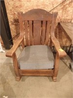 OLD ROCKING CHAIR WITH PADDED SEAT