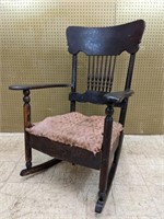 Antique Wooden Spindle Back Rocking Chair