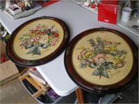 Antique Oval Frames with JE Greenleaf Paintings