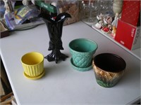 Pottery: Vintage McCoy, Yellow Bamboo, Leaf Vase