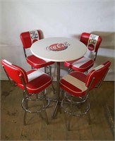 RETRO COCA-COLA BAR STOOLS & TABLE