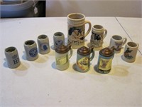 Lot of small Stoneware Steins