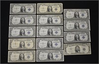 $1and $5 Silver Certificates (14 Bills)