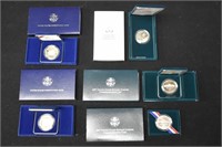 5 US Mint Commemorative Silver Dollars