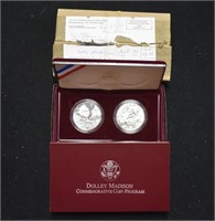 US Mint Dolley Madison Commemorative 2-Coin Set
