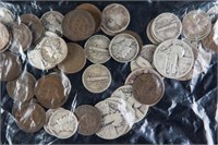 Silver Quarters and Dimes and Indian Head Pennies