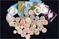 Assorted Tokens, Dollars, and Medals