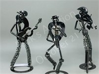 3-metal figurine musicians-9"- 10" tall