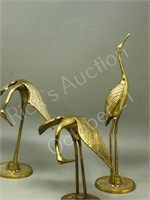 3-brass storks - 8" x  12" tall