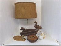 Duck Lamp and Duck Decor Lot