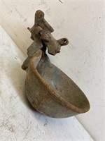 Vintage iron cattle drinking cup