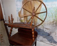 Large Vintage Spinning Wheel Planter